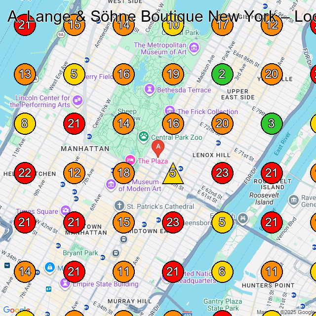 A. Lange & Söhne Boutique New York New York GeoGrid ranking map for Watch store New York NY